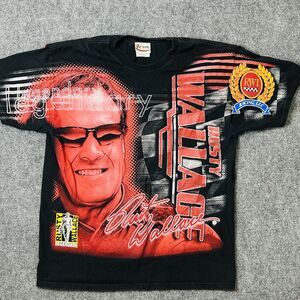 Chase Authentic NASCAR Rusty Wallace Double Sided Graphic Print Black T-Shrt L